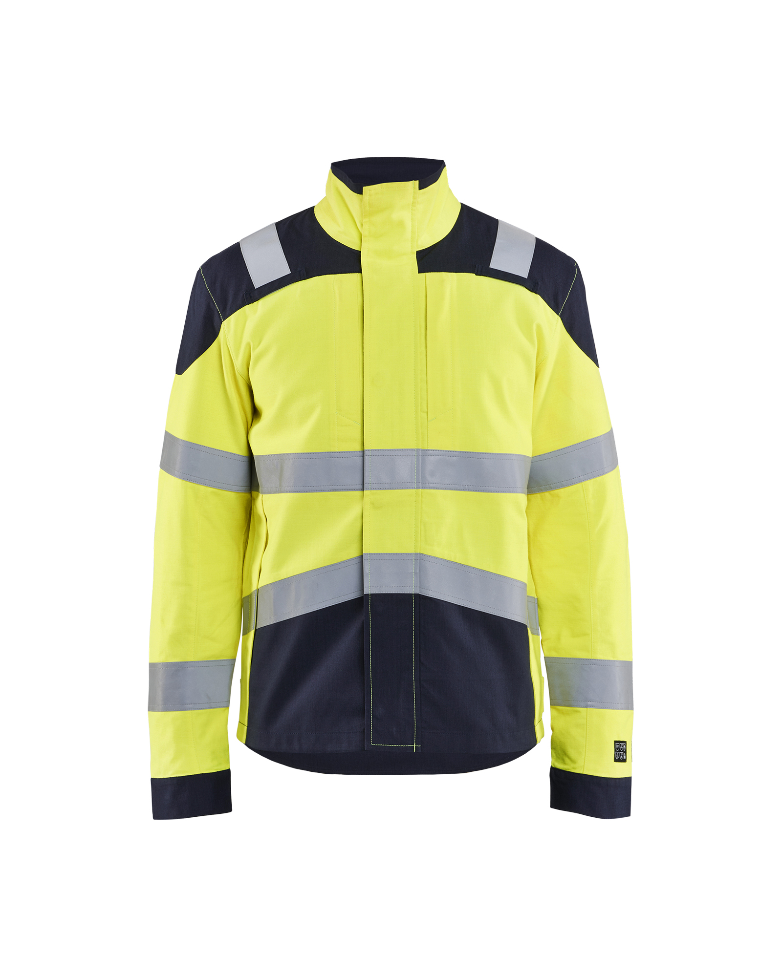Blåkläder Multinorm jack Inherent 4089 - High Vis Geel/Marineblauw voorkant