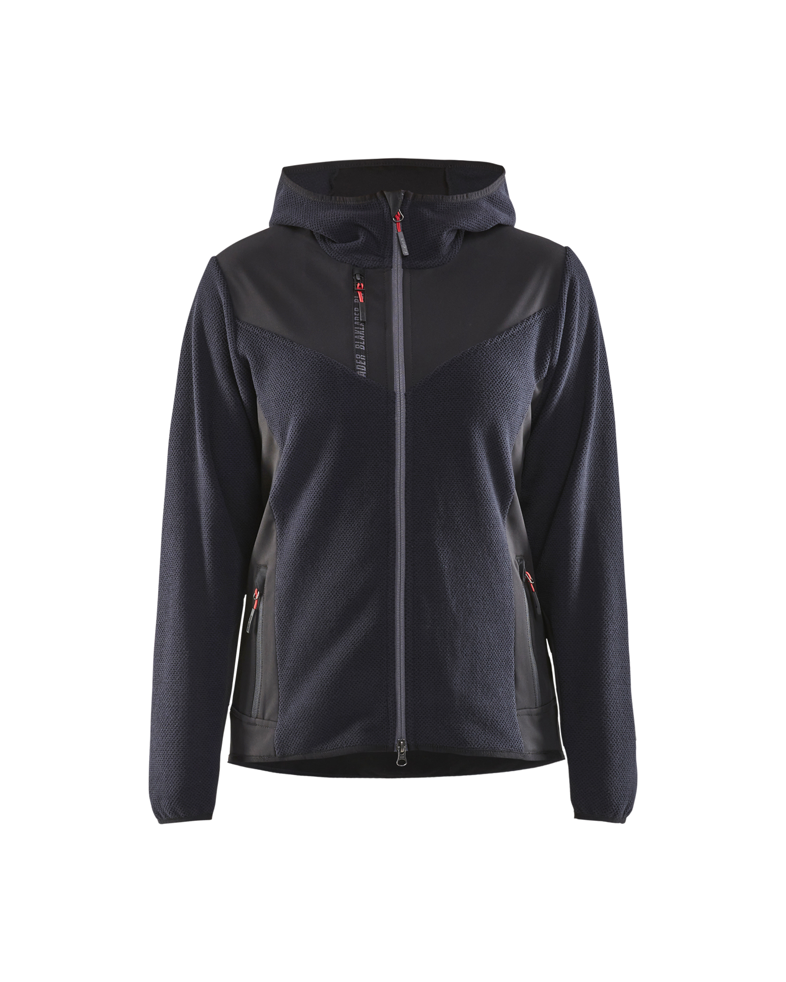 Blåkläder Dames Gebreid jack met softshell 5941 - Donker marineblauw / Zwart voorkant