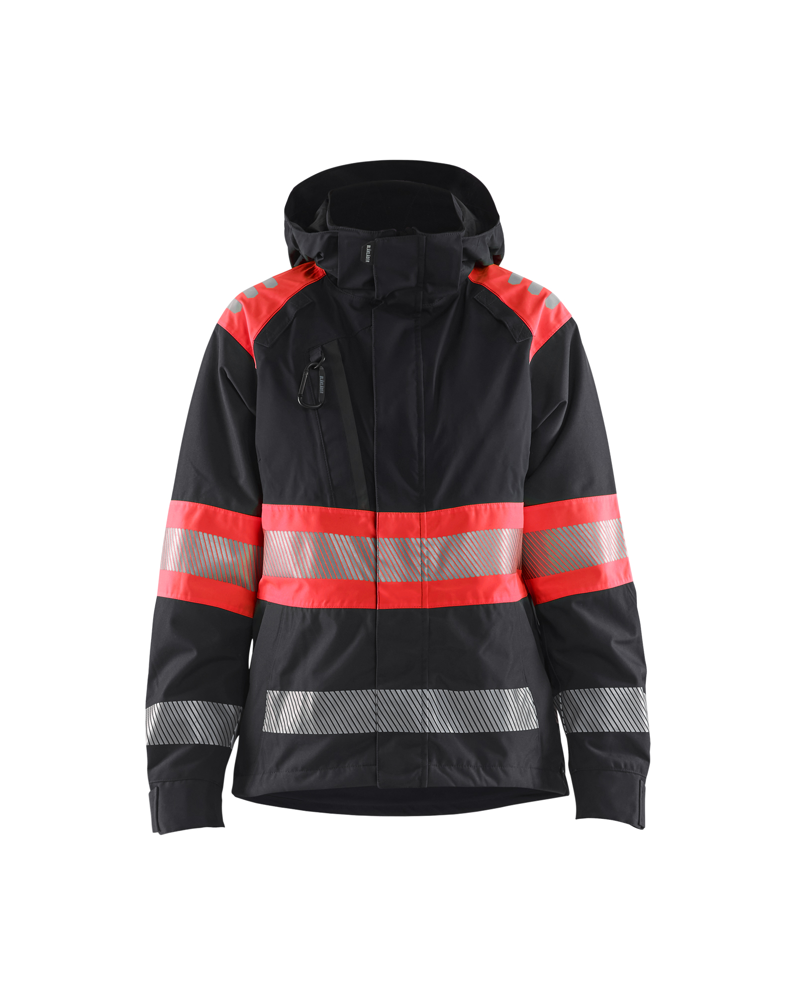 Blåkläder Dames Shell jack High Vis 4430 - Zwart / High Vis Rood voorkant