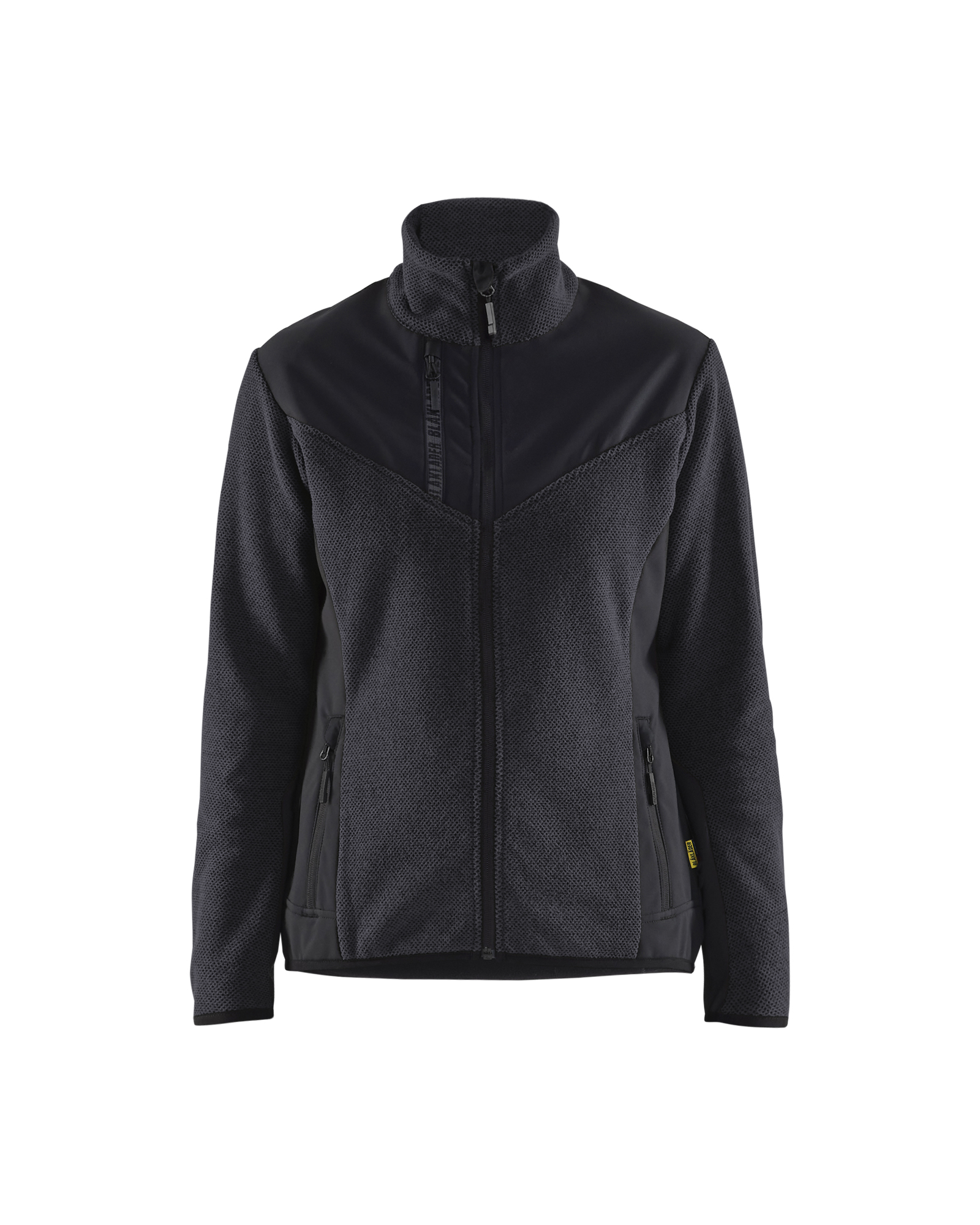 Blåkläder Dames gebreid vest met softshell 5943 - Donkergrijs/Zwart voorkant