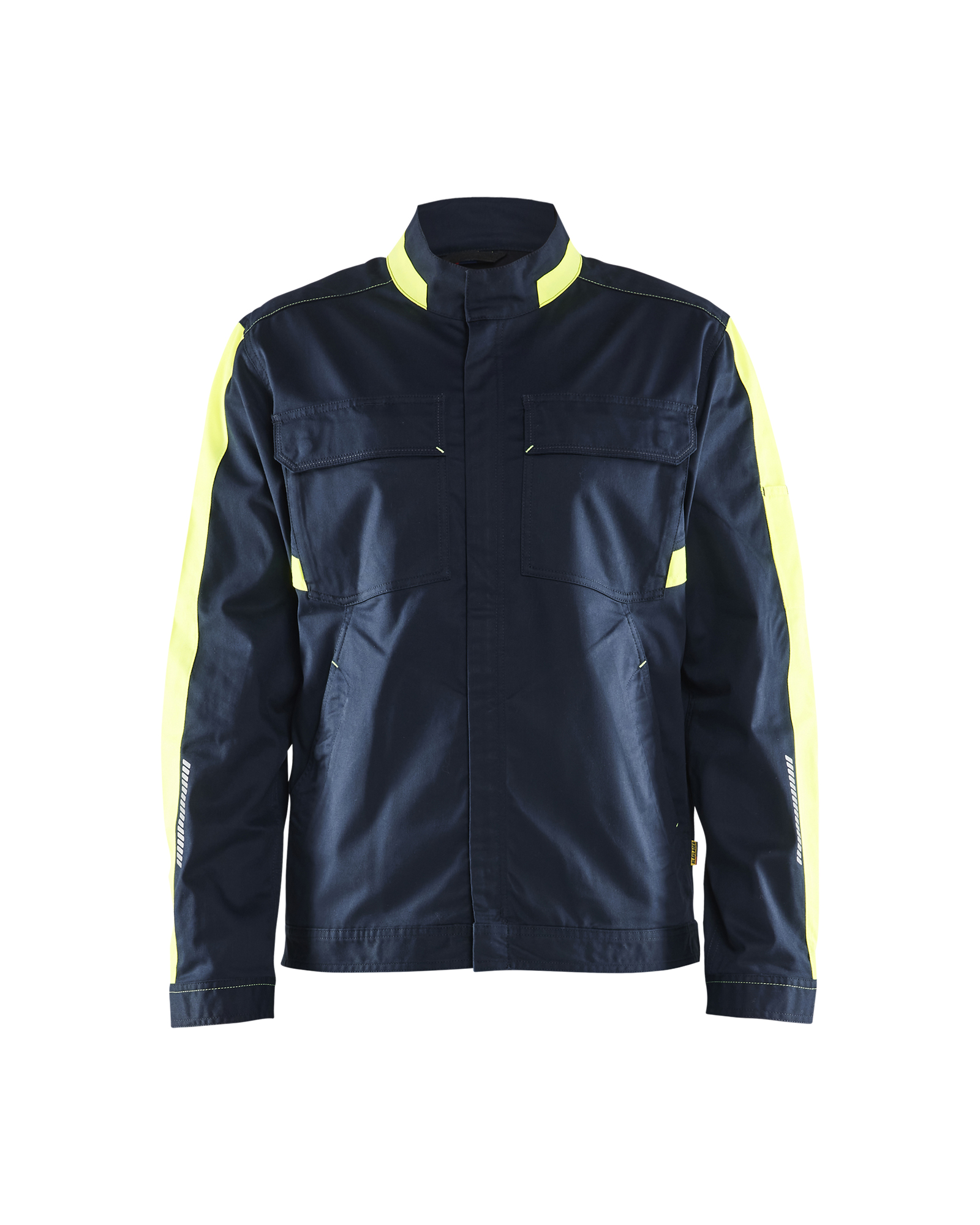 Blåkläder Industrie jack stretch 4444 - Donker marineblauw / High Vis Geel voorkant