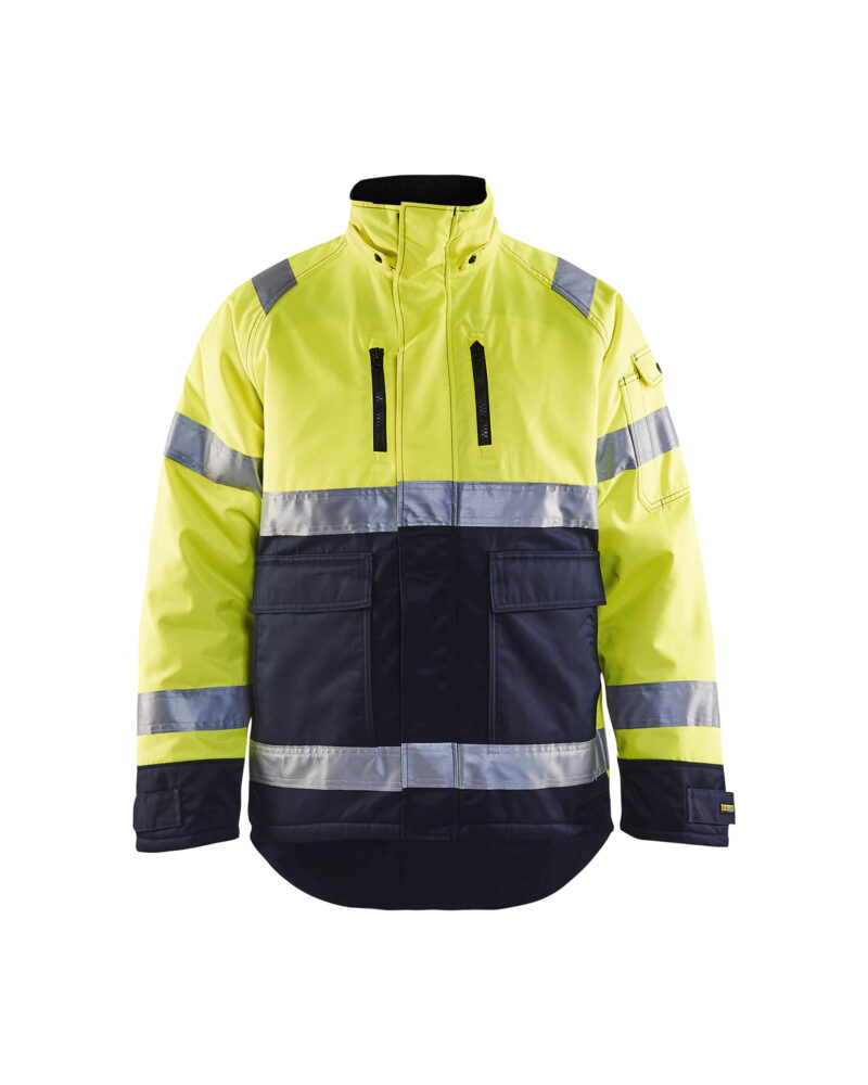Blåkläder Winterjas High Vis 4828 - High Vis Geel/Marineblauw voorkant