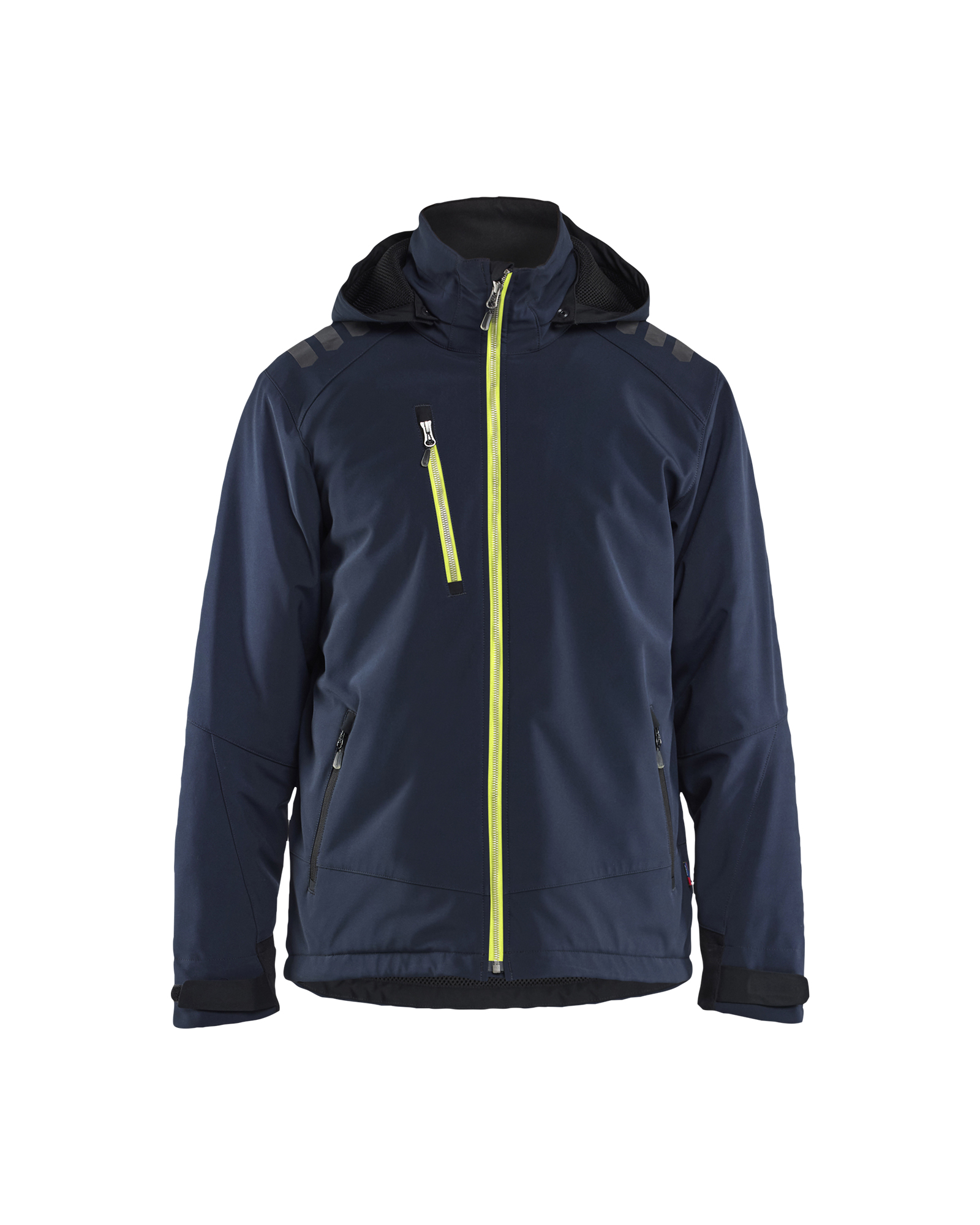 Blåkläder Lichtgewicht softshell jack gevoerd 4750 - Donker marineblauw / High Vis Geel voorkant