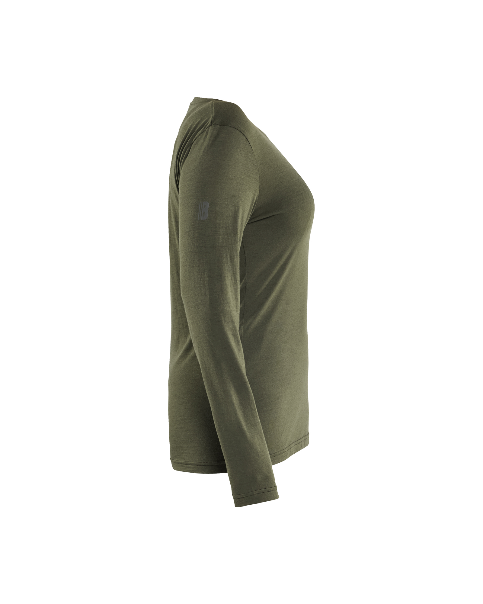 Blåkläder Dames T-shirt met lange mouwen merinowol 3539 - Donker herfstgroen zijkant