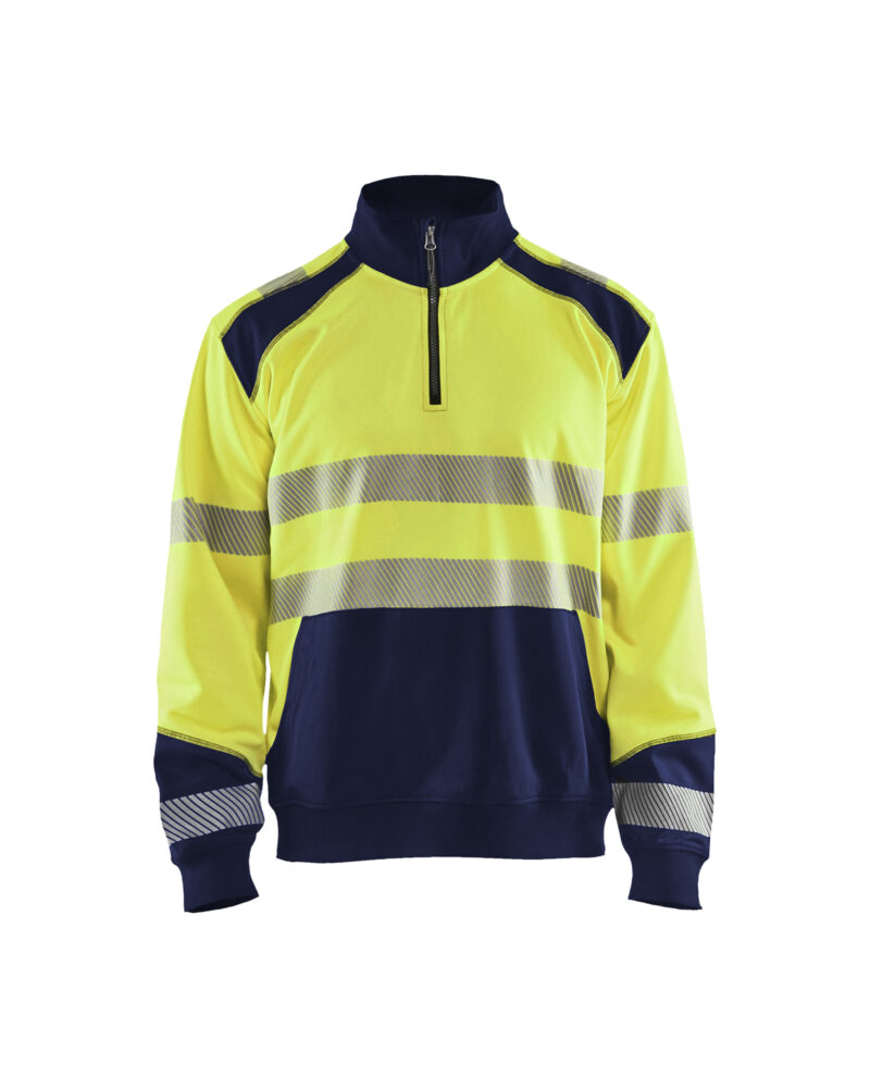 Blåkläder Sweatshirt met halve rits High Vis 3556