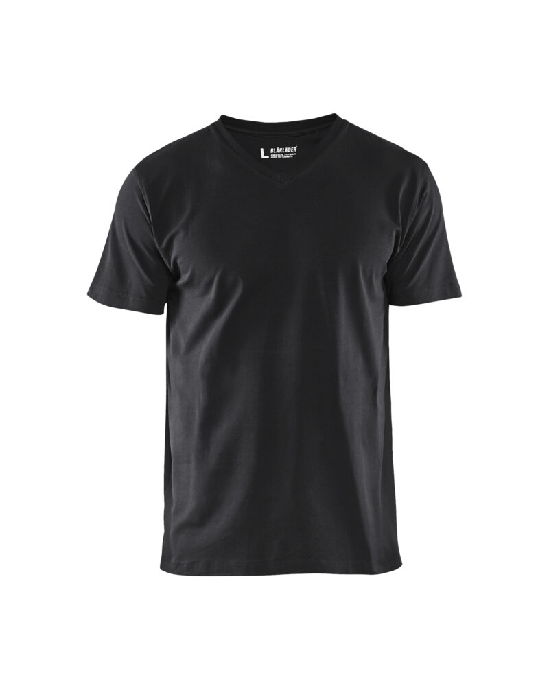 Blåkläder T-Shirt V-hals 3360 - Zwart voorkant