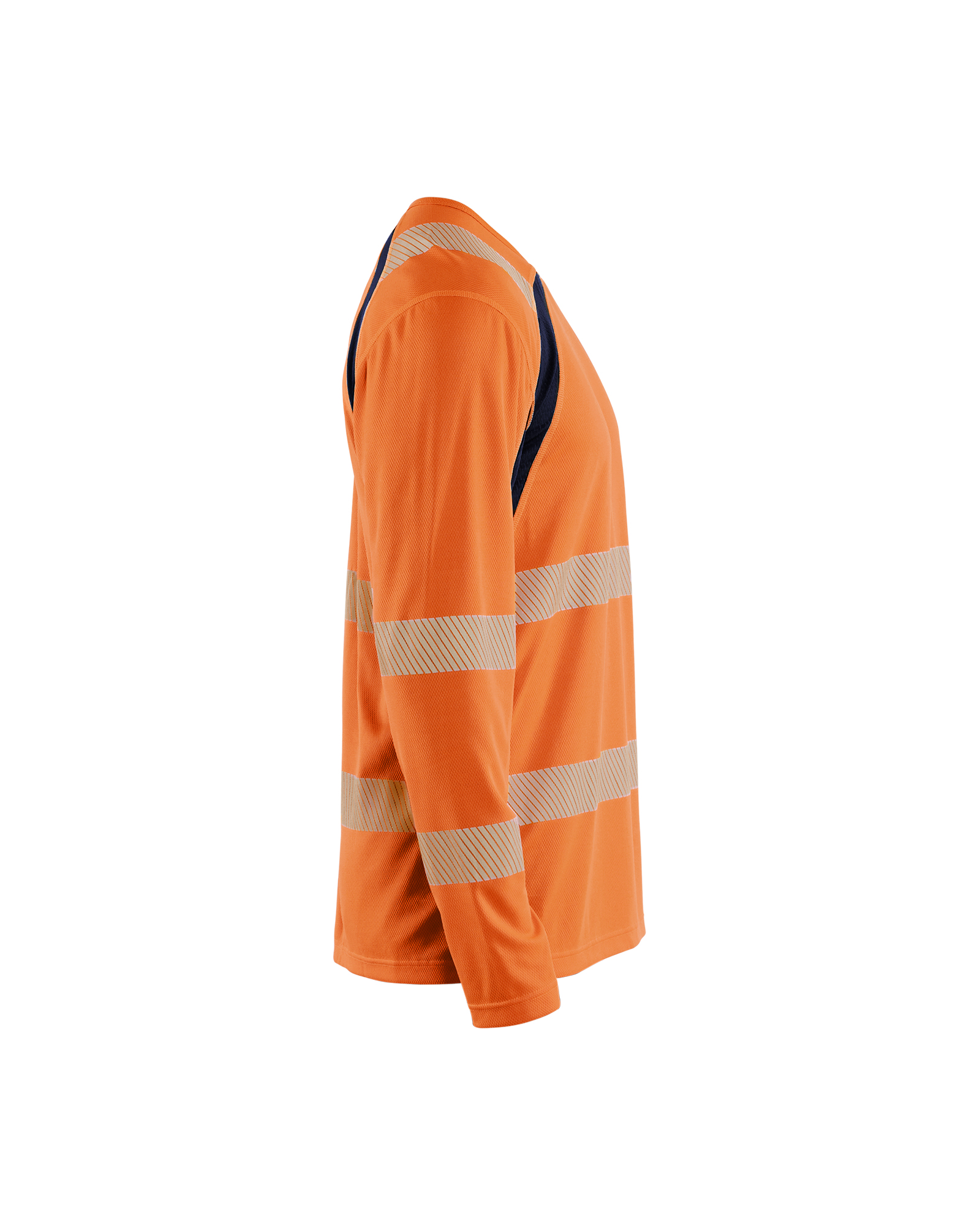 Blåkläder UV-T-shirt lange mouwen High Vis 3599 - High Vis Oranje/Marineblauw zijkant