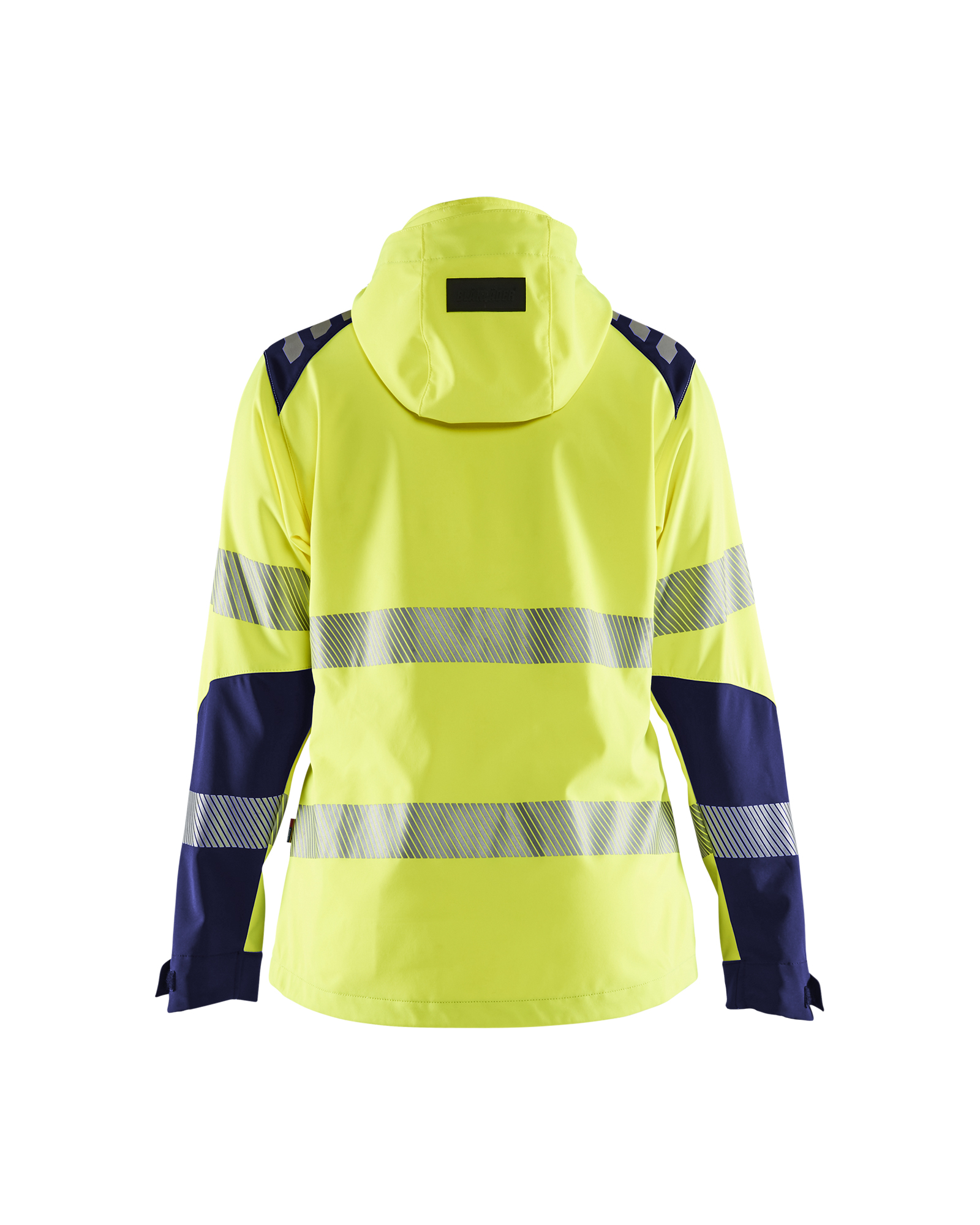 Blåkläder Dames Softshell jack High Vis 4791 - High Vis Geel/Marineblauw achterkant