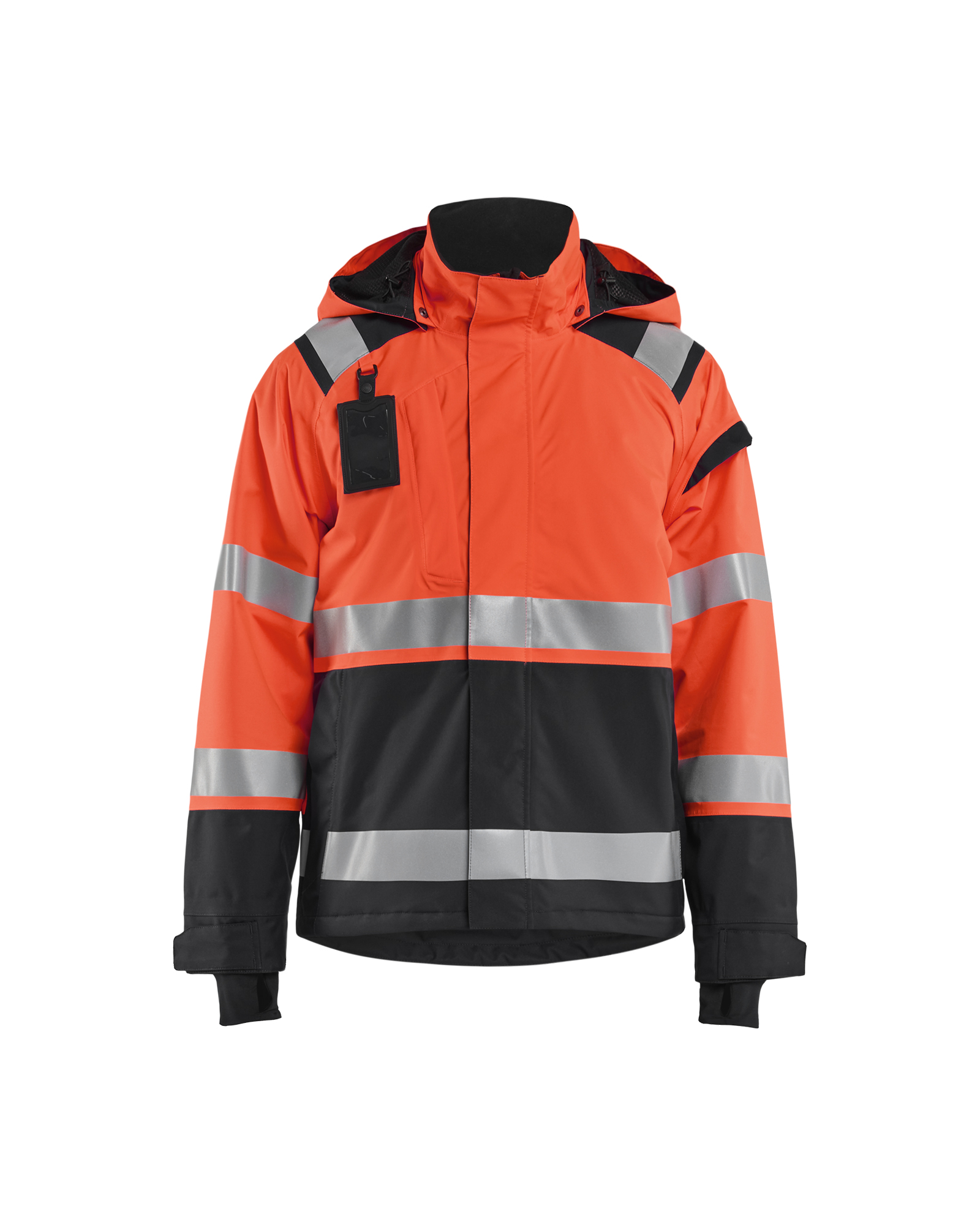 Blåkläder Shell jack High Vis 4987 - High Vis Rood/Zwart voorkant