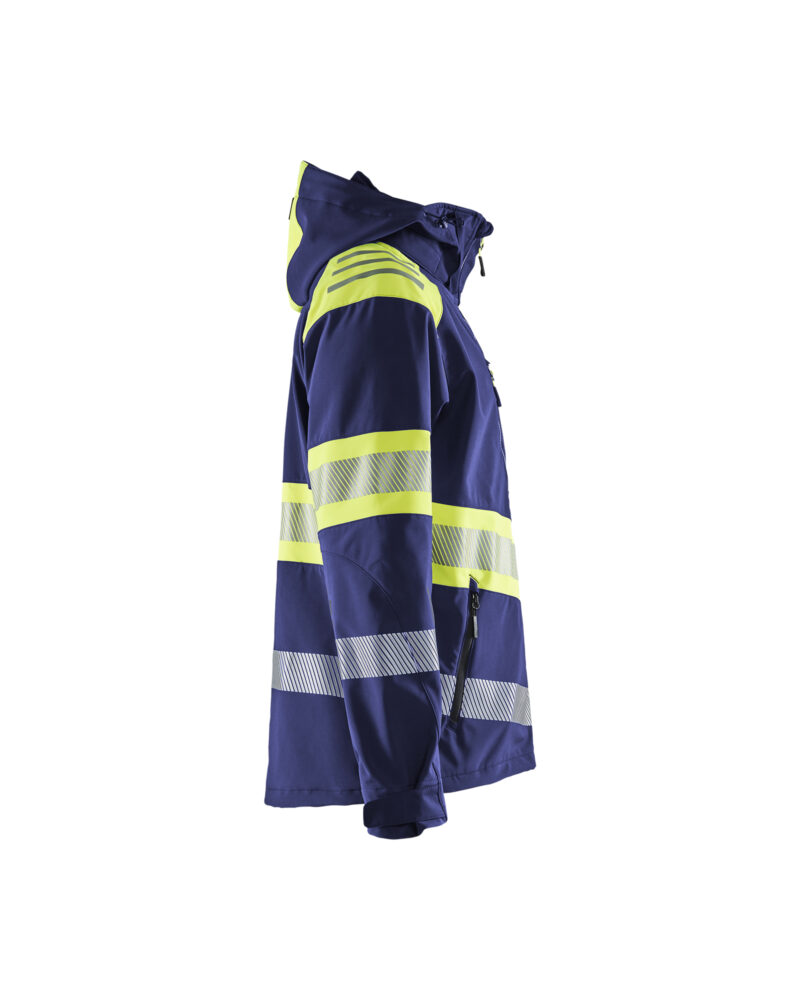 Blåkläder Softshell jack High Vis 4494 - Marine / High Vis Geel zijkant