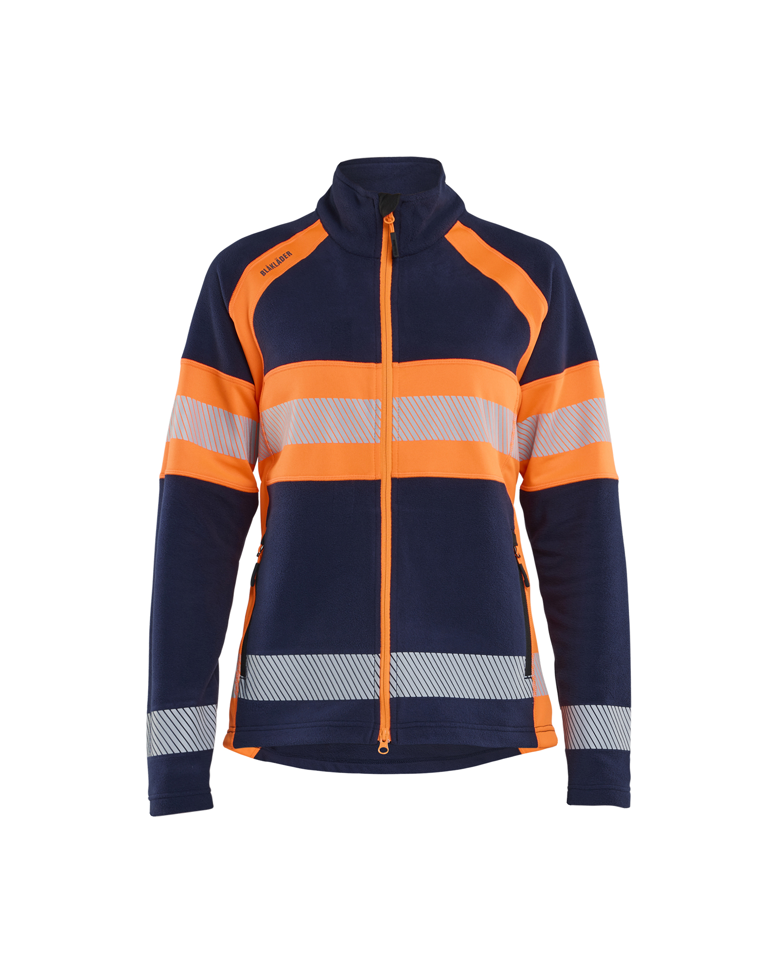 Blåkläder Dames Microfleecevest High Vis 4718 - Marineblauw / Oranje voorkant