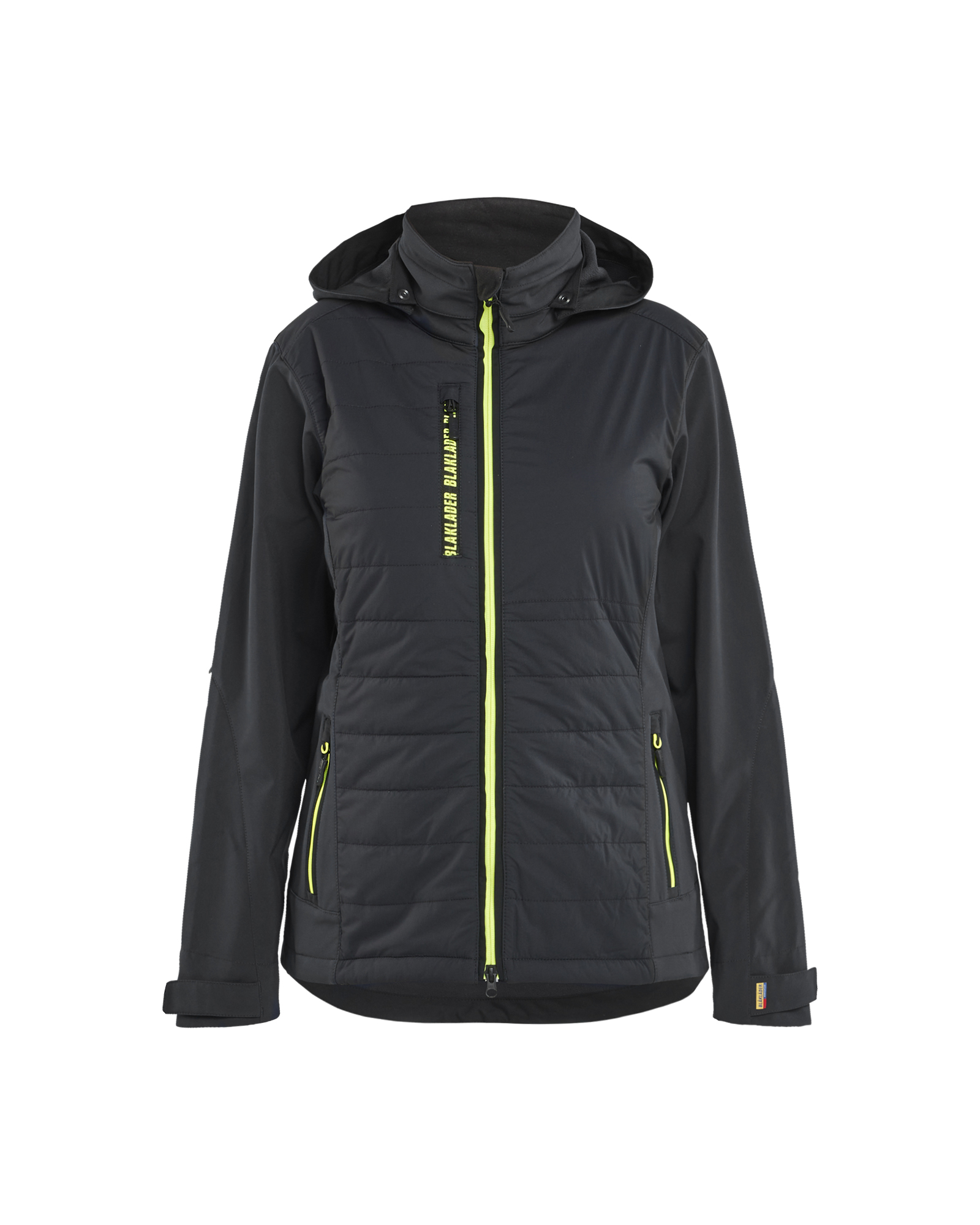 Blåkläder Dames Hybride Jack 4733 - Zwart / High Vis Geel voorkant