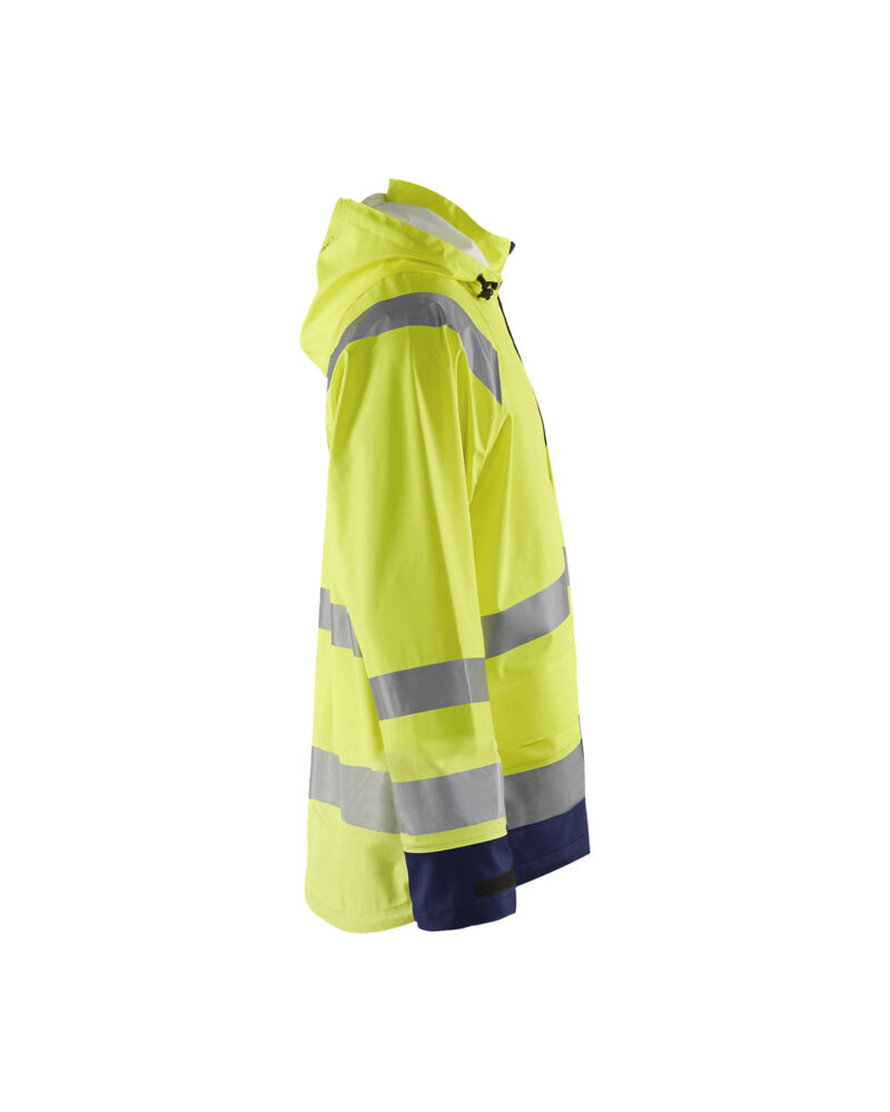 Blåkläder Regenjas High Vis LEVEL 1 4323 - High Vis Geel/Marineblauw zijkant