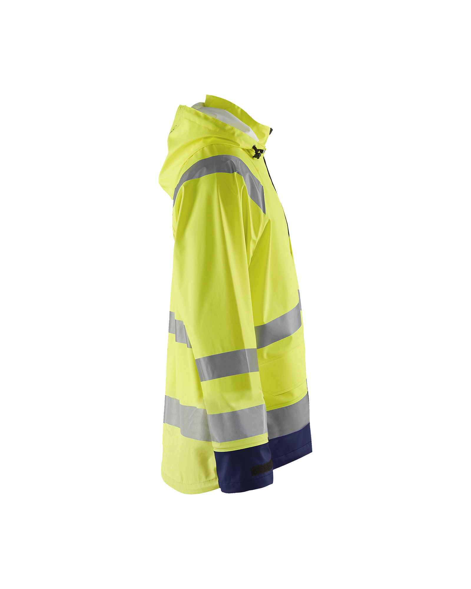 Blåkläder Regenjas High Vis LEVEL 1 4323 - High Vis Geel/Marineblauw zijkant