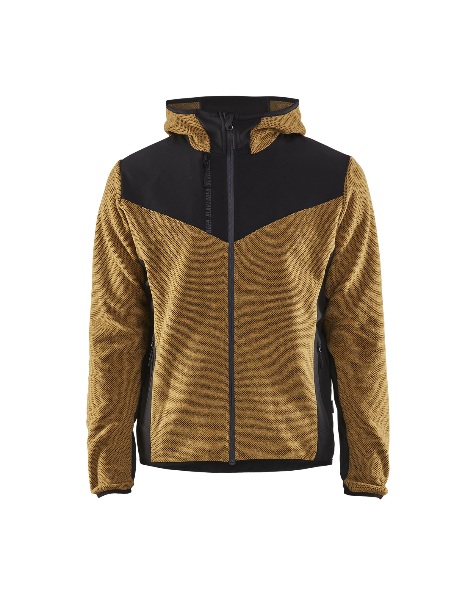 Blåkläder Gebreid jack met softshell 5940 - Honinggoud/Zwart voorkant