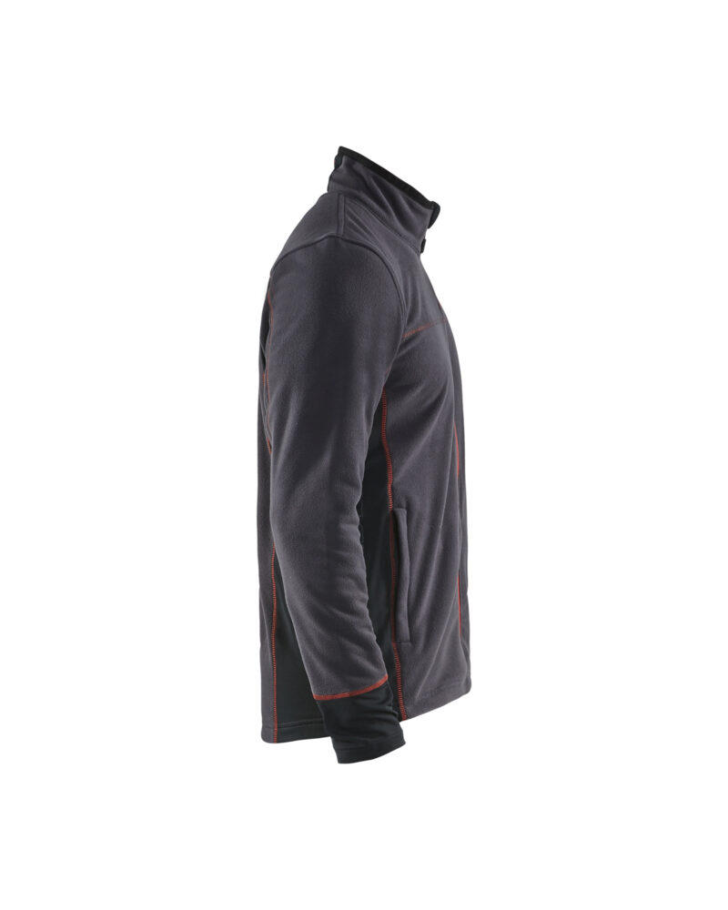 Blåkläder Microfleecevest 4995 - Donkergrijs/Rood zijkant