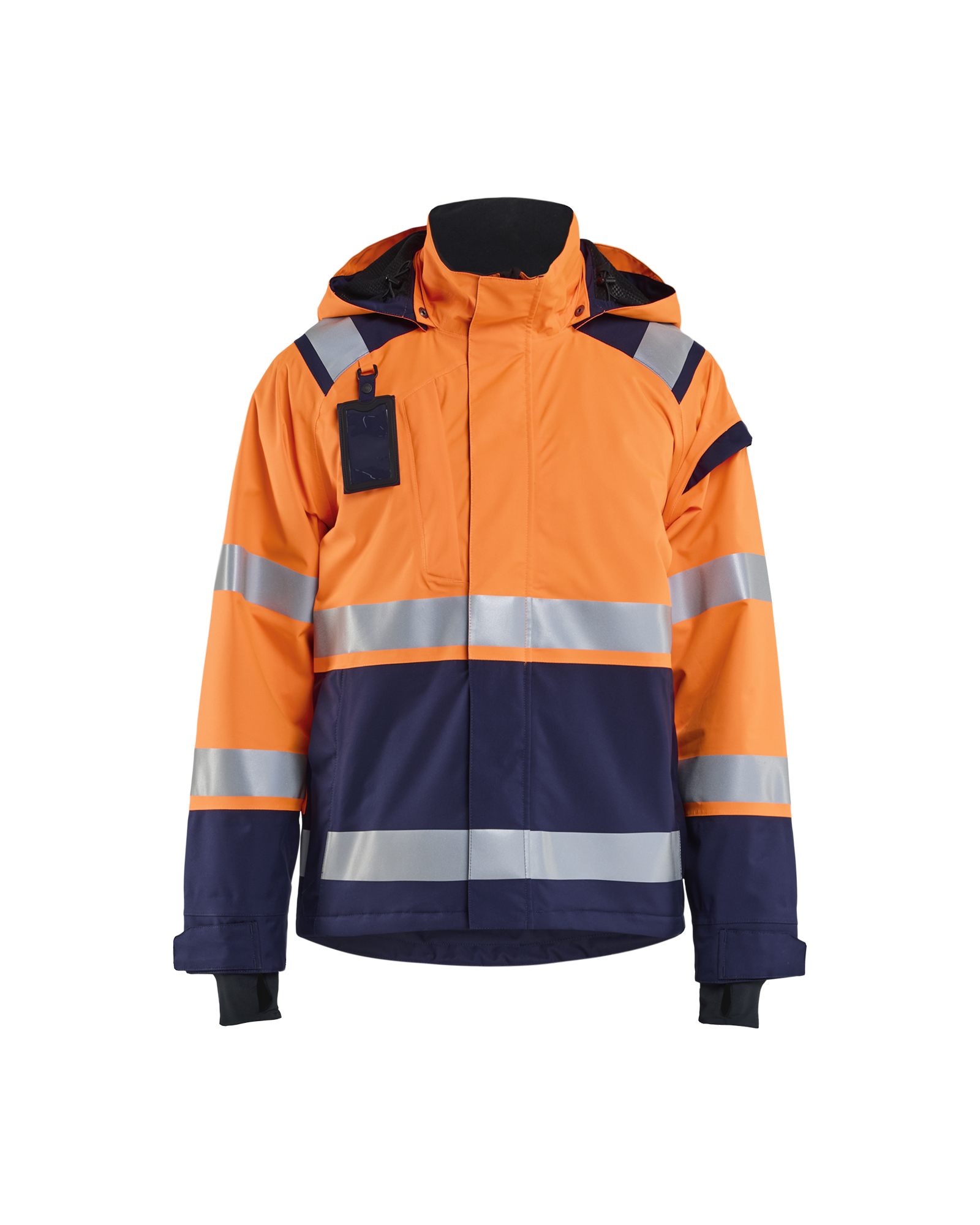 Blåkläder Shell jack High Vis 4987 - High Vis Oranje/Marineblauw voorkant