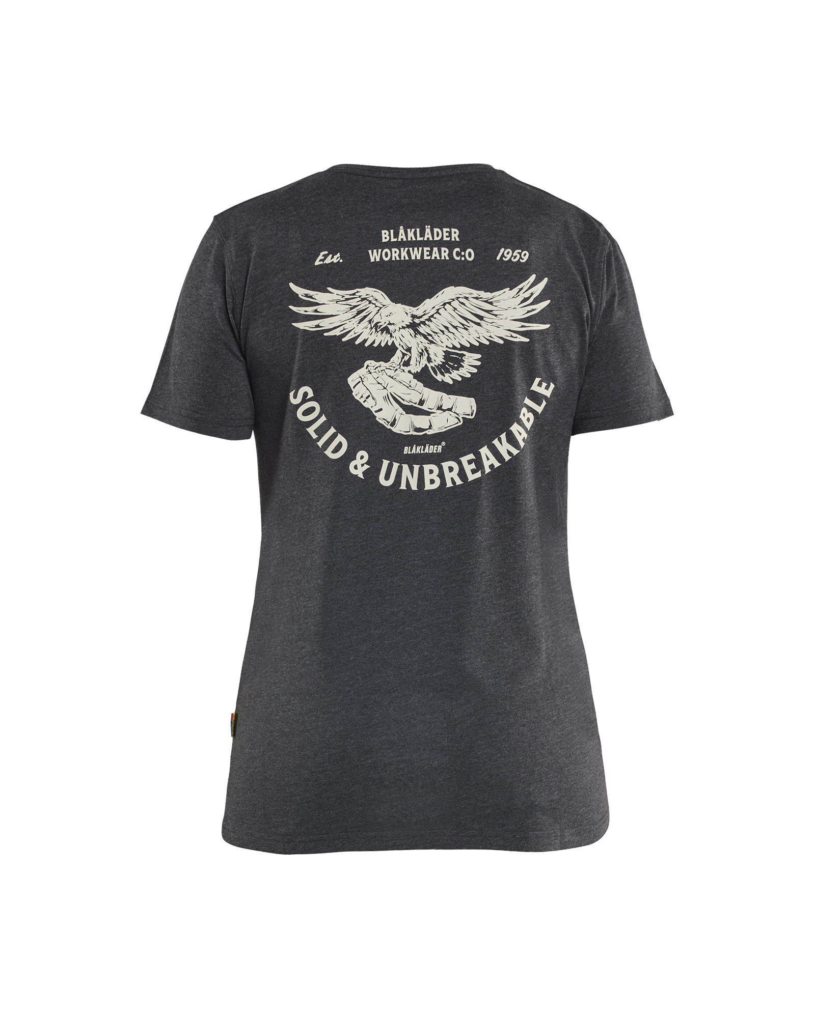 Blåkläder Dames T-shirt Eagle 9423 - Zwart melee achterkant