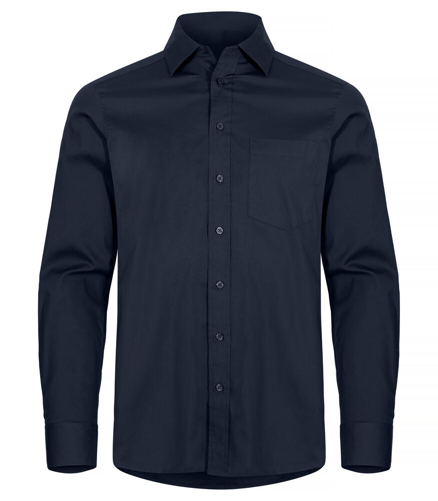 Clique Stretch Shirt L/S dark navy