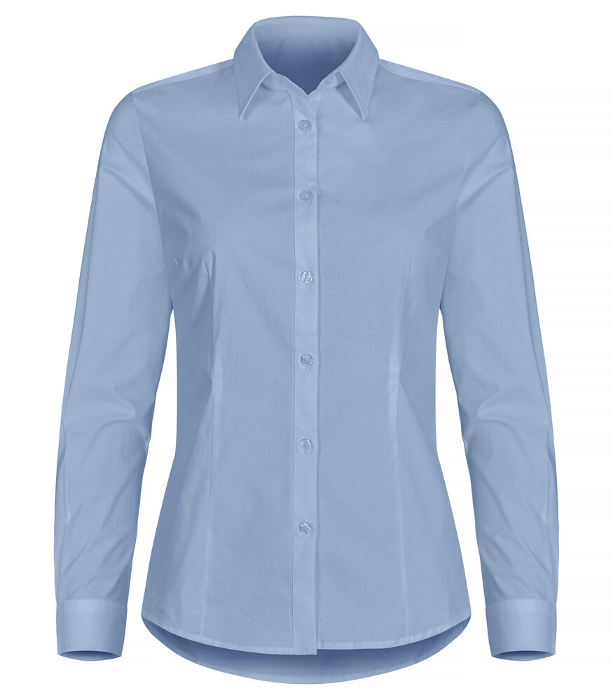 Clique Stretch Shirt L/S Women lichtblauw