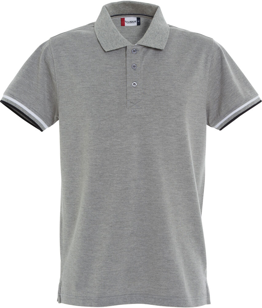 Clique Newton poloshirts grijsmelange