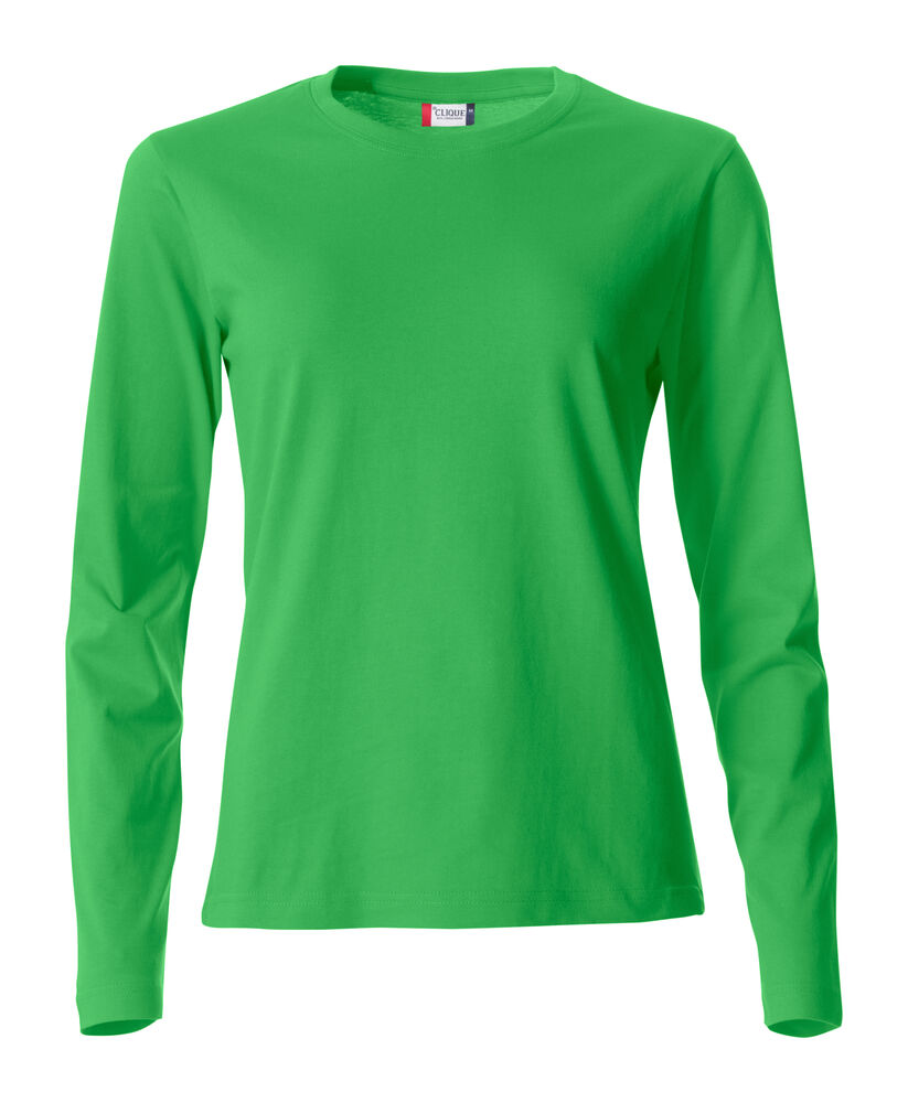 Clique Basic-T L/S Women shirt appelgroen
