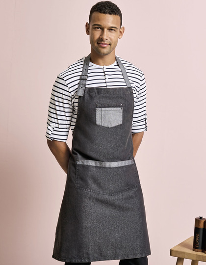 Premier Workwear Domain Contrast Denim Bib Apron schort