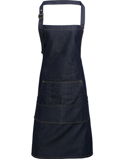 Premier Workwear Jeans Stitch Denim Bib Apron schort achterzijde