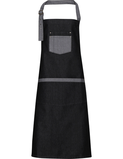 Premier Workwear Domain Contrast Denim Bib Apron schort achterzijde