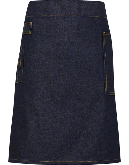 Premier Workwear Division Waxed Look Denim Waist Apron sloof achterzijde
