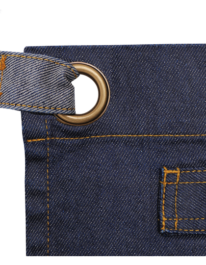 Premier Workwear Division Waxed Look Denim Waist Apron sloof detailfoto