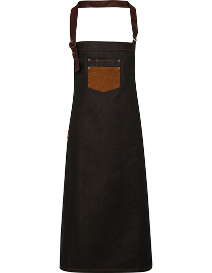 Premier Workwear Division Denim Bib Apron schort achterzijde