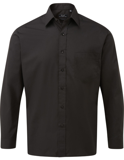 Premier Workwear Men´s Poplin Long Sleeve Shirt overhemd achterzijde