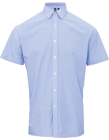 Premier Workwear Men´s Microcheck Gingham Short Sleeve overhemd achterzijde