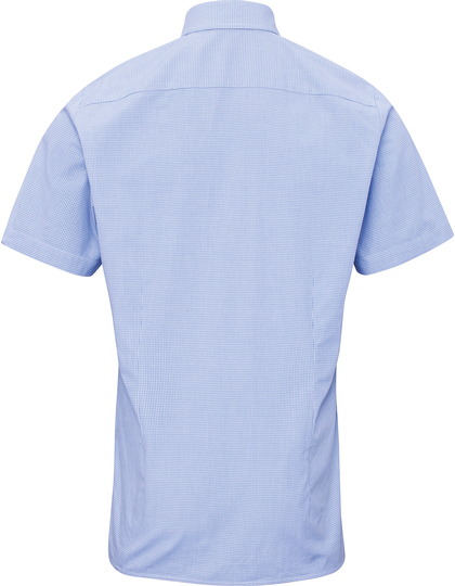 Premier Workwear Men´s Microcheck Gingham Short Sleeve overhemd detailfoto