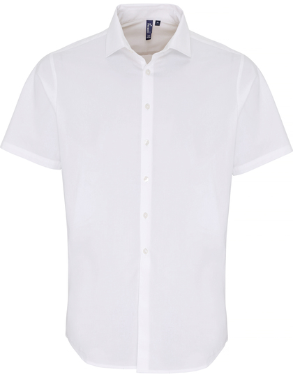 Premier Workwear Men´s Stretch Fit Poplin Short Sleeve overhemd achterzijde