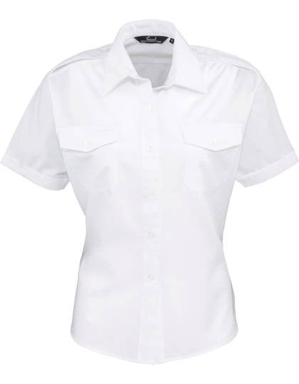 Premier Workwear Women´s Pilot Shirt Short Sleeve blouse achterzijde