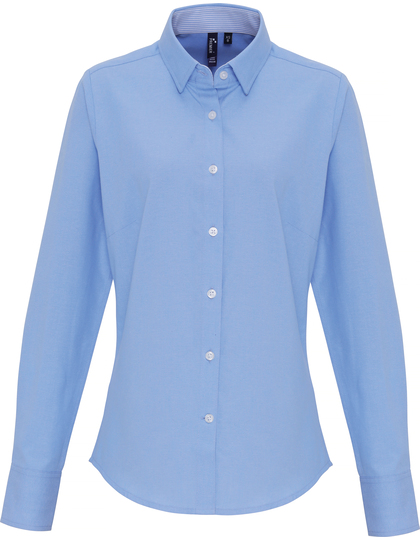 Premier Workwear Women´s Oxford Stripes Shirt blouse achterzijde