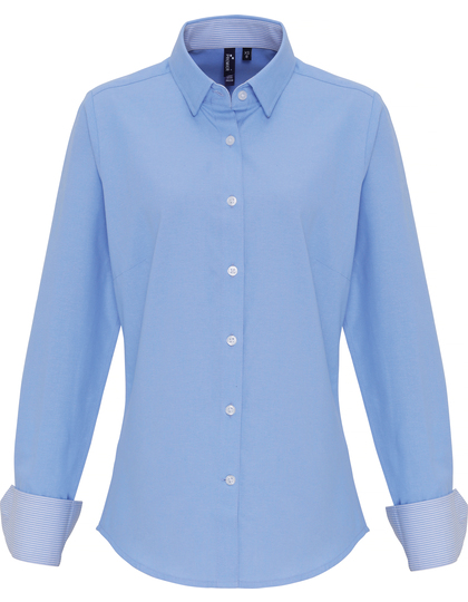 Premier Workwear Women´s Oxford Stripes Shirt blouse gedragen