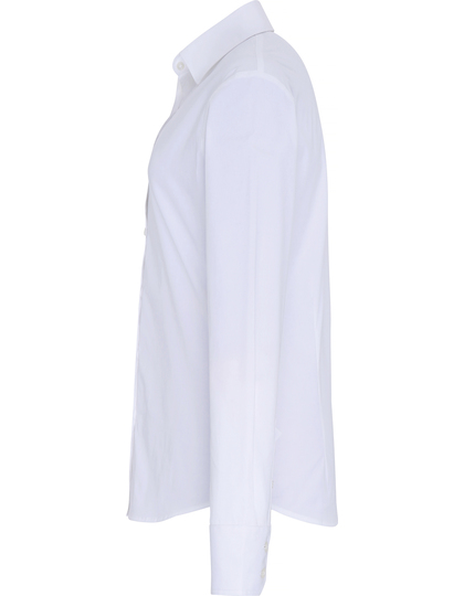 Premier Workwear Women´s Stretch Fit Poplin Long Sleeve blouse gedragen