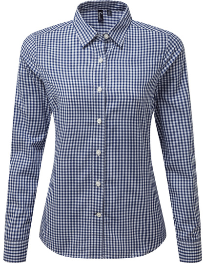 Premier Workwear Women´s Maxton Check Long Sleeve blouse achterzijde