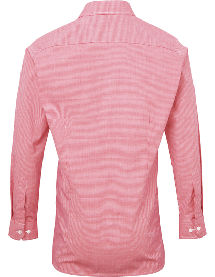 Premier Workwear Men´s Microcheck Gingham Long Sleeve overhemd detailfoto
