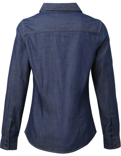 Premier Workwear Women´s Jeans Stitch Denim Shirt blouse detailfoto