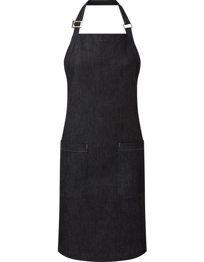 Premier Workwear Organic Denim Fairtrade Bib Apron schort achterzijde