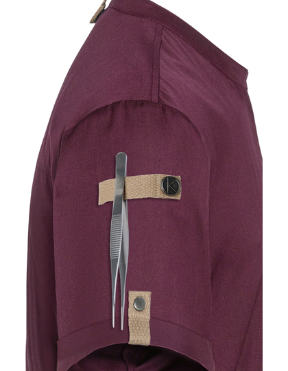 Karlowsky Short Sleeve Chef Jacket Green-Generation koksbuis stofdetail