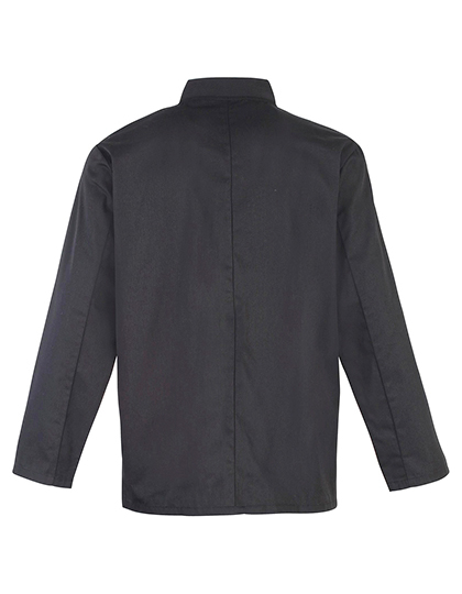 Premier Workwear Chef´s Long Sleeve Stud Jacket koksbuis detailfoto