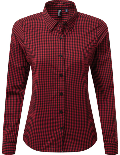 Premier Workwear Women´s Maxton Check Long Sleeve blouse gedragen