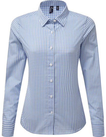 Premier Workwear Women´s Maxton Check Long Sleeve blouse zijaanzicht