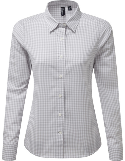 Premier Workwear Women´s Maxton Check Long Sleeve blouse stofdetail