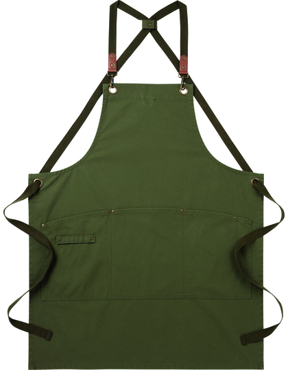 Premier Workwear Clip n Clasp Cross-Back Bib Apron schort gedragen